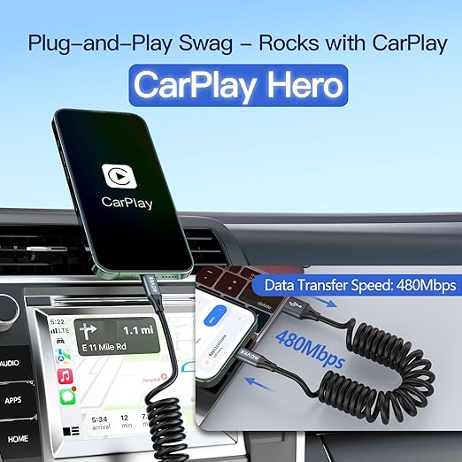 AGVEE 2 Pack 5ft Coiled Short USB to USB-C Charging Cable [USB-IF Certified] 3A Fast Charger Cord in Car for iPhone 16/15 CarPlay, Galaxy S25 S24 S23 S22 S21 S10 S9 S8, Google Pixel, Dark Gray