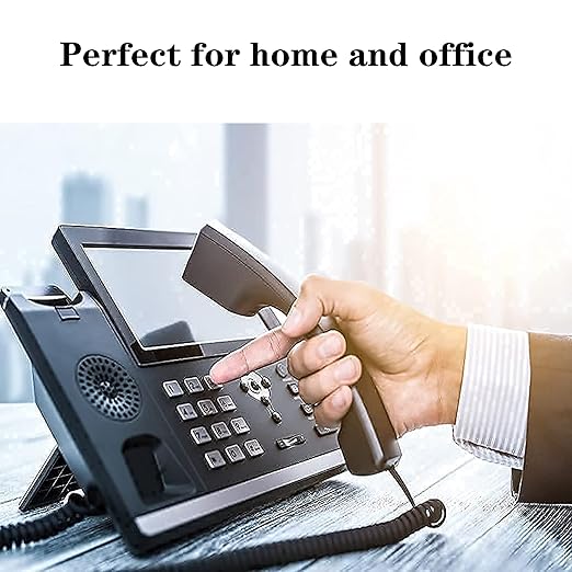 5 Pack Phone Cord Landline8Ft Uncoiled / 1.4Ft Coiled Landline Phone Handset Cable RJ9 4P4C Telephone Accessory- Black