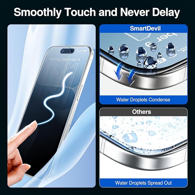 SMARTDEVIL 2+2Pack for iPhone Air Privacy Screen Protector with Camera Lens Protector,Shatterproof Tempered Glass [True 28°Anti Spy] [9H Hardness] [Automatic Dust-Elimination Install] [Bubble Free]