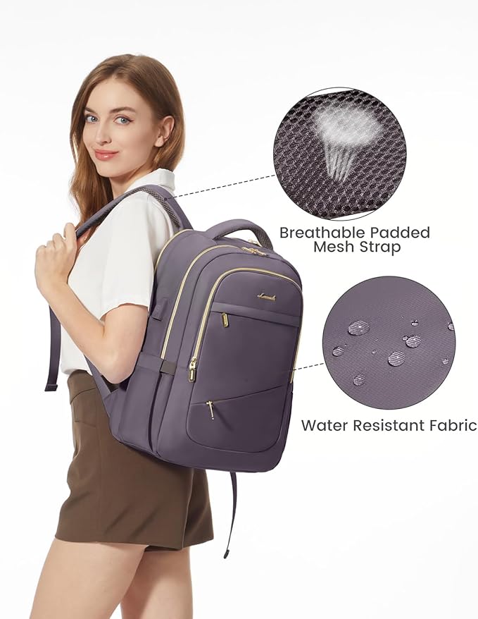 LOVEVOOK Laptop Backpack for Women, Slim Business Laptops Bag with Separate Computer Compartment Stylish Daypack for College Work Travel, Fits 15.6" Laptop