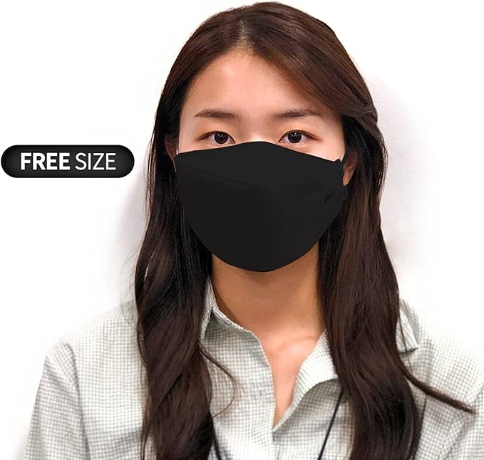 KN FLAX [40Packs KF94 - Face Protective Mask for Adult (Black) [Made in Korea] [40 Individually Packaged] Premium KF94 Certified Face Safety Black Dust Mask for Adult [English Packing]