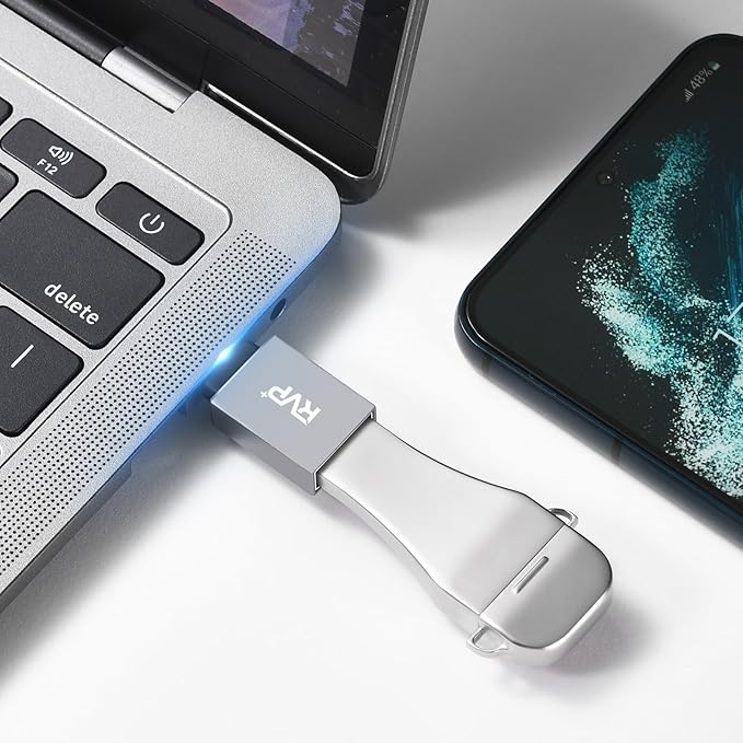 RVP+ USB-A Female to USB-C Male Adapter (5-Pack, Gray)