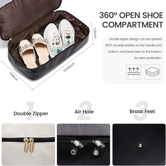 LOVEVOOK Weekender Bag, Large Travel Duffel Bag for Women with 2 Packing Cubes, Carry on Overnight Bag with Shoe Compartment, Mom Hospital Bags for Labor and Delivery