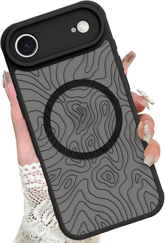 KANGHAR Case Compatible with iPhone Air Curly Line Pattern [Compatible with Magsafe] Cute Spiral Ripples Protective Magnetic Case for Girls Women Men 6.5"