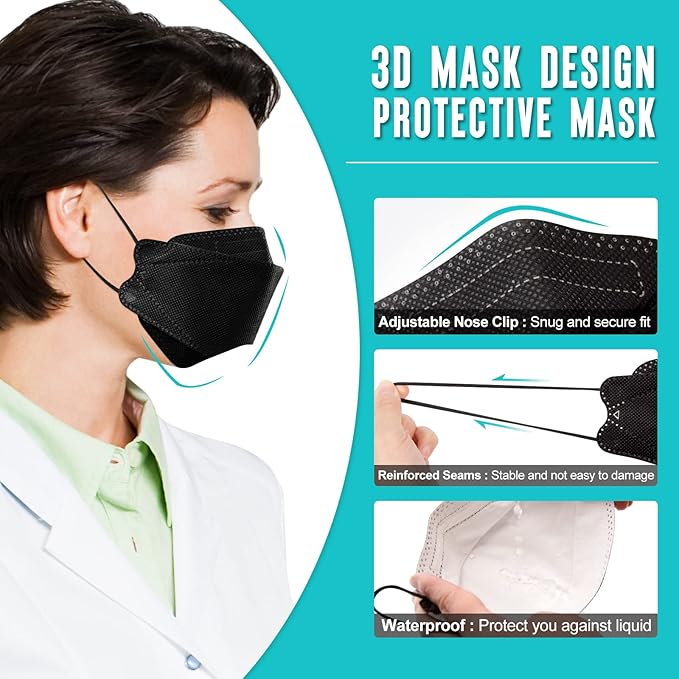 50 PCS KF94 Face_KF94_Mask, 4-Ply Filtеr KF94 Màsk BEF>94% FDẴ Certified