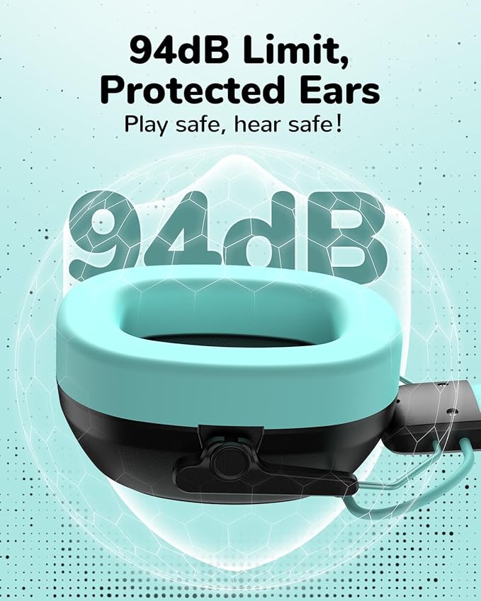 Kids Noise Cancelling Headphones Bluetooth 6.0, 29dB SNR Noise Reduction 94dB Lock Safety Earmuff - 80H Playtime 5Min Charge Get 10H Enjoying, Ear Protection for Autism, Travel, Monster Jam