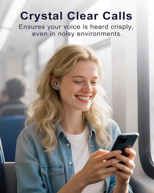 kurdene Wireless Earbuds Bluetooth Headphones,Bluetooth 5.4, 48H Long Playtime Ear Buds with Mics for Clear Calls, Deep Bass Stereo, in-Ear Earphone for iPhone Andriod Phone