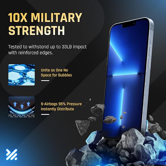 TEMPRTEK+ for iPhone 16e/13/13 Pro/14 Glass Screen Protector 2 Pack (9H+ Military Grade 3X Protection) Long Last Shatterproof Tempered Glass - Anti Scratch/Fingerprint [Full Coverage] Case Friendly