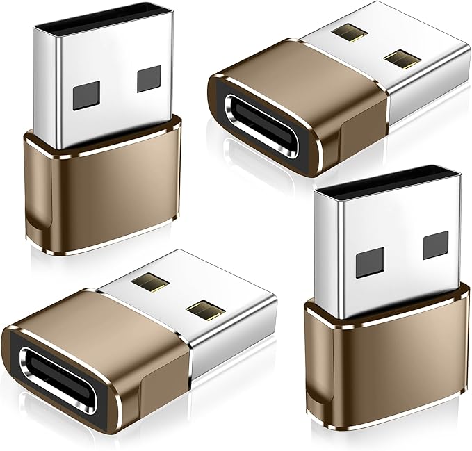 𝟒𝐏𝐚𝐜𝐤 𝐔𝐩𝐠𝐫𝐚𝐝𝐞𝐝 USB to USB C Adapter,Type-C Female to A Male Car Charger OTG Converter for Apple Watch Ultra 8 9 10,iPhone 16 15 14 13 Pro Max,Samsung S24,Nintendo Switch,AirPods,iPad,Car