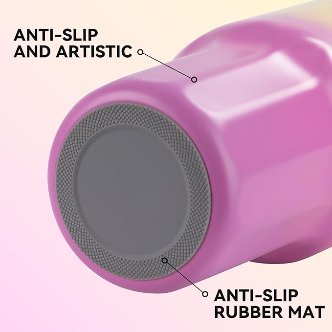 VEGOND 30 oz Insulated Stainless Steel Tumblers with lid and straw Bulk Pack Coffee Mug with Non-Slip Silicone Base, Sweat Proof Powder Coated Cup for Hot Cold Drinks, Pink and Yellow 8Pack