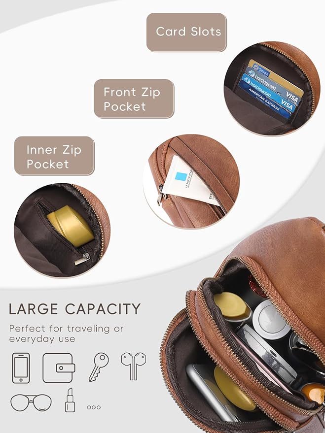 CLUCI Crossbody Bags for Women Men,Leather Sling Bag Cross Body Backpack for Woman Gifts for Women Birthday Unique