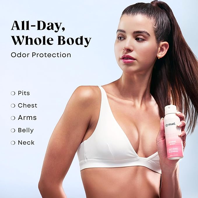 Fitness Deodorant Spray - Men & Women - Aluminum-Free - All Day Ultimate Odor Protection - Built For Sweat - Air-Powered - Vegan & Plant-Based - Made in USA -Femme -3.4oz Travel Size -3 Pack