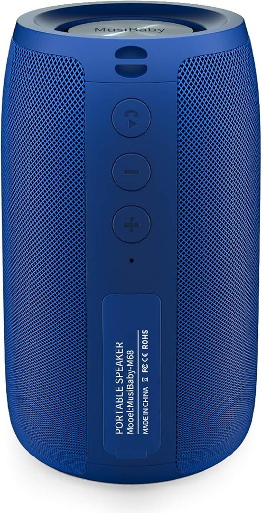 Bluetooth Speaker,MusiBaby Wireless,Waterproof,Outdoor,Portable Speaker,Dual Pairing,Loud Stereo,Booming Bass,24H Playtime Wireless Speakers for Home,iPhone,Party,Gifts(Blue)