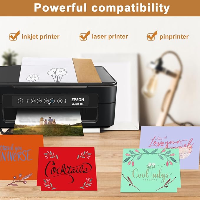 100 Packs 10 Assorted Colors Blank Note Cards and Envelopes 5 x 7 Heavyweight Folded Cardstock and A7 Envelopes Self Seal for Invitations, Wedding, DIY Greeting Cards, Thankgiving Cards