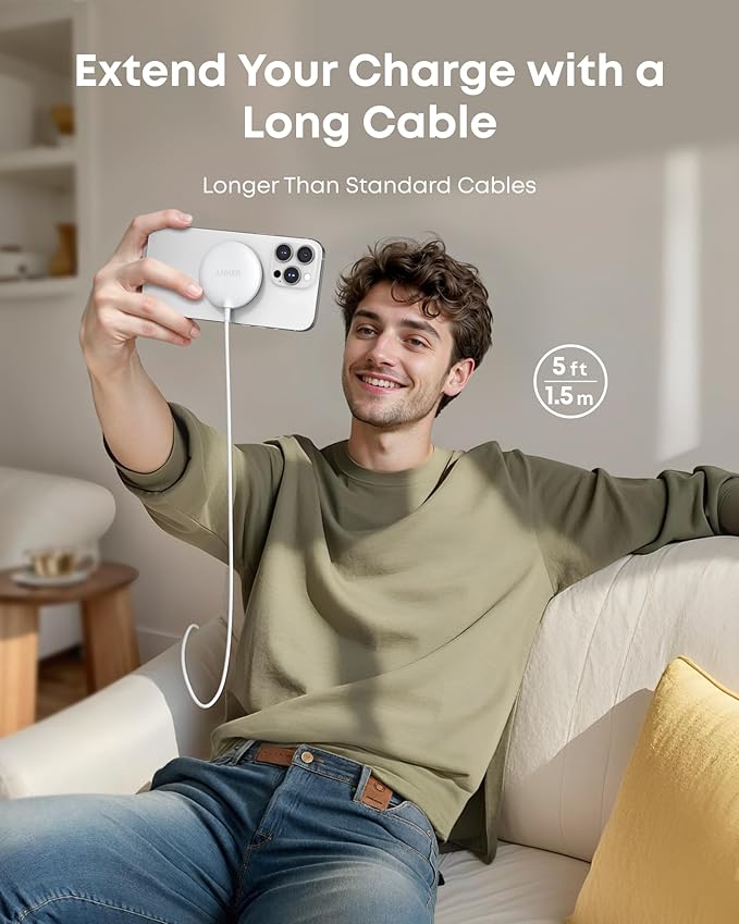 Anker Zolo Magnetic Wireless Charger, 2-Pack Qi2 Certified 15W MagSafe-Compatible Wireless Charging Pad, for iPhone 17/16/15/14/13 Series, AirPods, and More (Not for Pixel, Adapter Not Included)