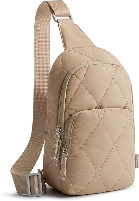 G4Free Sling Bag for Women, Casual Quilted Puffer Crossbody Purse Lightweight Fanny Packs for Daily Travel Work
