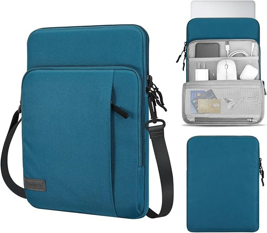 MoKo Laptop Sleeve Bag for 13.3-14 Inch, Notebook Carrying Case with Pocket Fits New MacBook Pro M3/M2 14" /13" M2/M1 Pro/M1 Max 14.2 2023-2021/Air 13.6" M2 2022, Surface Pro 9/8 13", Peacock Blue