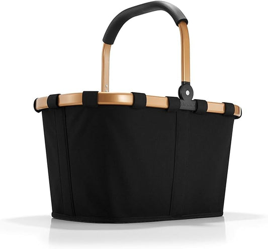 reisenthel carrybag frame gold/black - Sturdy shopping basket with plenty of storage space and practical inner pocket - Elegant and water-repellent design