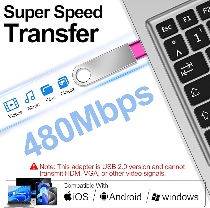 𝟒𝐏𝐚𝐜𝐤 𝐔𝐩𝐠𝐫𝐚𝐝𝐞𝐝 USB to USB C Adapter,Type-C Female to A Male Car Charger OTG Converter for Apple Watch Ultra 8 9 10,iPhone 16 15 14 13 Pro Max,Samsung S24,Nintendo Switch,AirPods,iPad,Car