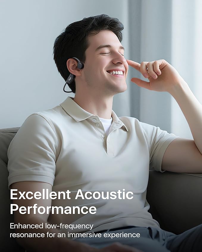 Bone Conduction Headphones, Open Ear Headphones Bluetooth 6.0 with Mic, 10H Playtime,Waterproof Sports Headphone Suitable for Running,Cycling, Outdoor Sports