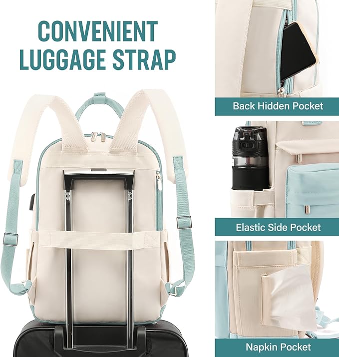 LOVEVOOK Laptop Backpack for Women 15.6 Inch Laptop Bag with USB Port, Fashion Waterproof Backpacks Teacher Nurse Stylish Travel Bags Vintage Daypacks for College Work