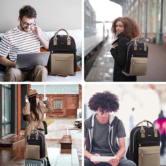 LOVEVOOK Laptop Backpack for Women Men, 17.3 Inch Laptop Bag with USB Port Fashion Waterproof Backpacks Teacher Nurse Stylish Travel Bags Vintage Daypacks Bookbag for College School Work