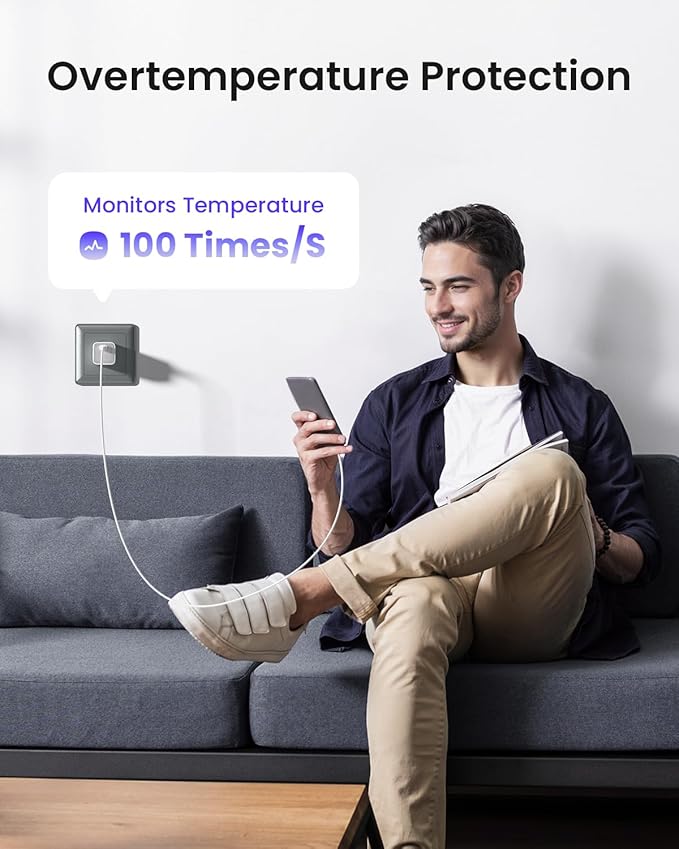 30W USB C Charger Block, Compact Wall Charger with GaN III Tech, PD3.0 PPS QC4.0 Fast Foldable Charger for iPhone 16 15, Galaxy, Pixel, iPad, AirPods,MacBook Air