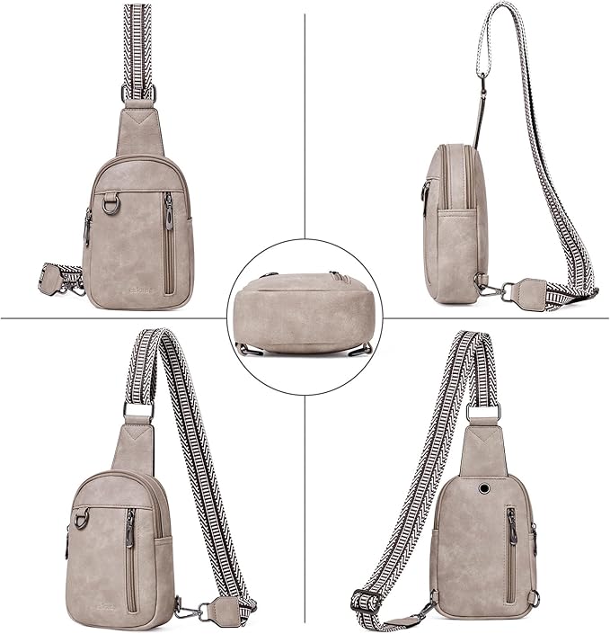 Womens Sling Bag Crossbody Bags for Women Vegan Leather Sling Backpack Daypack Fanny Pack Crossbody Purse Travel