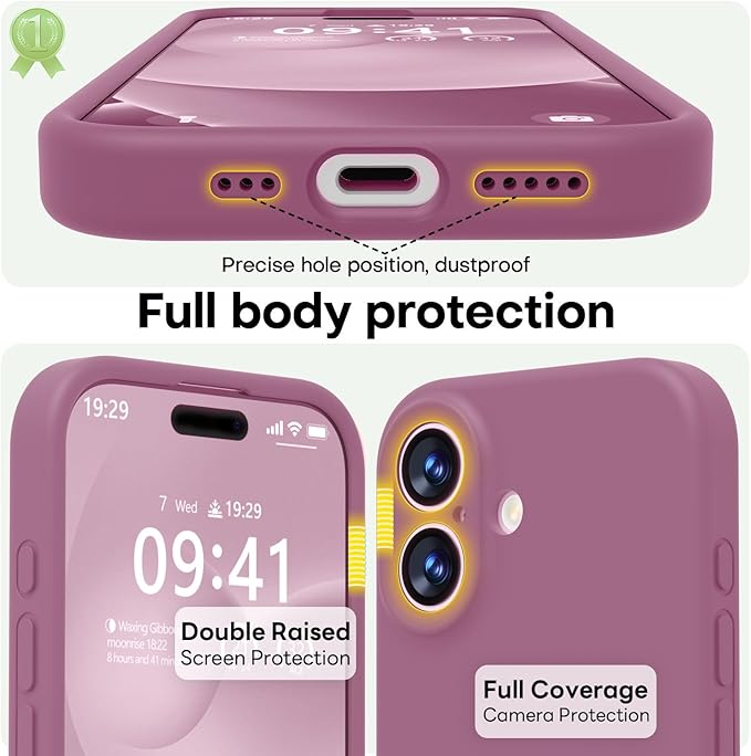 LOVE 3000 Designed for iPhone 17 Case, Premium Silicone [Compatible with Magsafe][Soft Anti-Scratch Microfiber Lining] Shockproof Protective Phone Case for Men Women 6.3", Lavender Purple