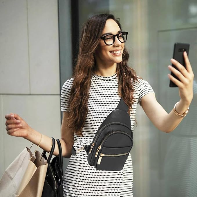 Sling Bag for Men Crossbody Chest Bag Over the Shoulder Purse Casual Sling Backpack for Travel Hiking Cycling