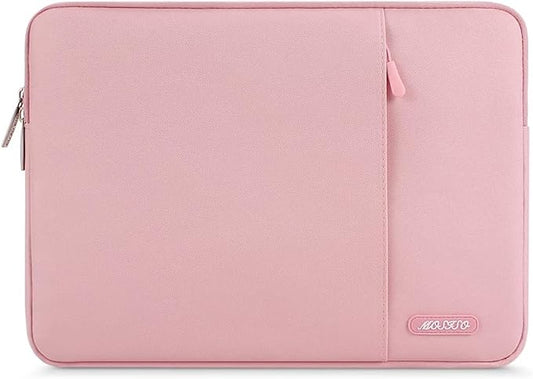 MOSISO Laptop Case 15 inch, 15 inch Laptop Sleeve Compatible with MacBook Air 15 M4 A3241 M3 A3114 M2 A2941 2025 2024 2023,Dell XPS 15,Polyester Vertical Computer Sleeve Bag with Pocket, Pink