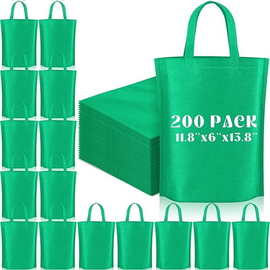 Windyun Reusable Grocery Bags Large Non Woven Shopping Bags with Handle Foldable Portable Tote Carryall Bulk 11.8x6x13.8 Inch