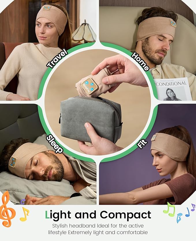 Bluetooth Headphones Headband, Sleep Headphones Bluetooth Headband for Side Sleepers, Reduce Snoring Disturbance for Sleeping, Wireless Headphones for Workout Running Cool Gadgets Unique Gifts