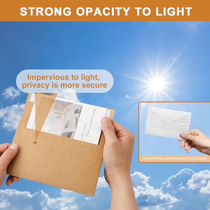 100 Packs Brown Blank Greeting Cards and Envelopes 4 x 6 Heavyweight Flat Cardstock and A4 Envelopes Printable Self Seal for Graduations, Invitations, Thank You Cards, Mailing