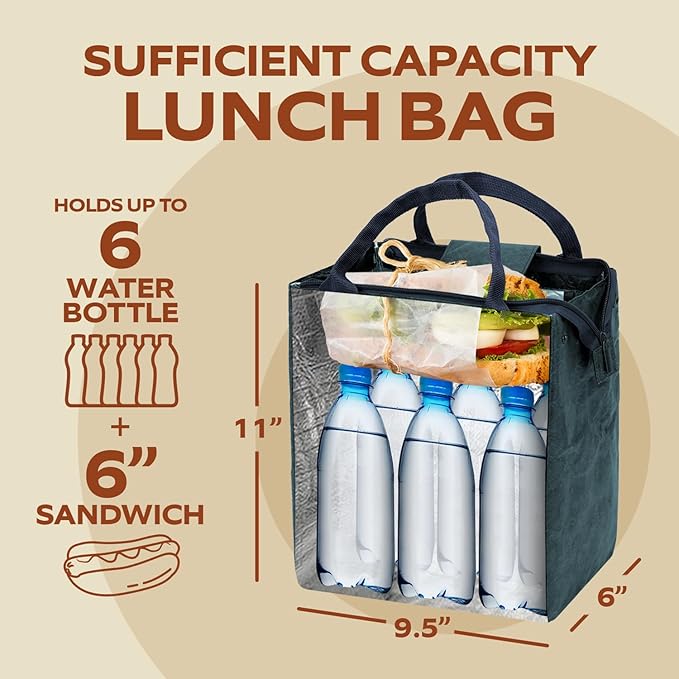 VonNova Women’s Insulated Lunch Bag with Premium 4mm Cooler Insulation, Cute Large 7L Lunch Tote for Office, Durable Small Lunch Box for Women, Stylish Lunchbox for Adults, Teens, Nurses, Teachers