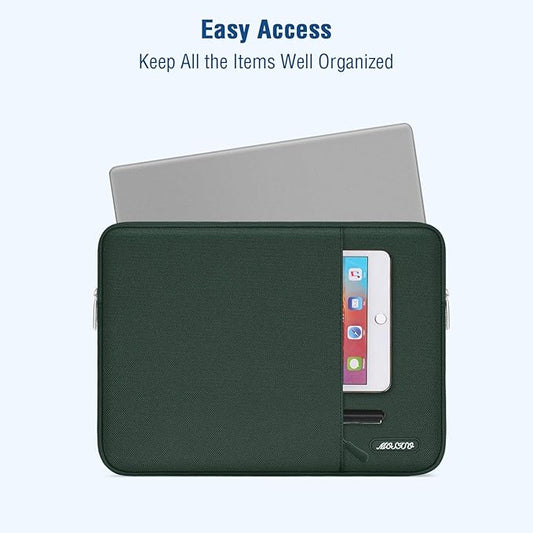 MOSISO Laptop Case 13 inch, 13 inch Laptop Sleeve Compatible with MacBook Air M4 M3 M2 M1 2025-2018 / Pro M2 M1 2025-2016, Polyester Vertical Computer Sleeve Bag with Pocket, Midnight Green