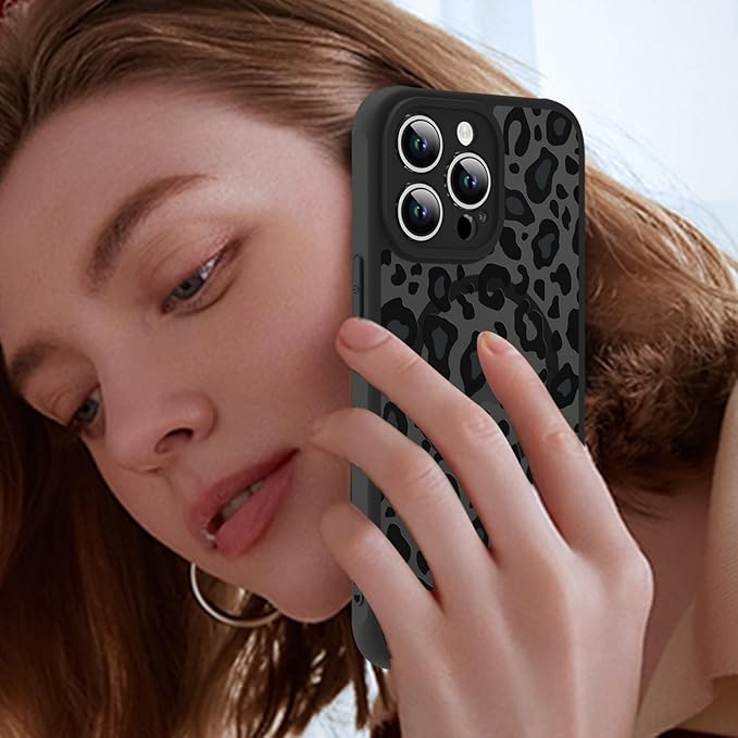 KANGHAR Case for iPhone 13 Pro Phone Case [Compatible with Magsafe] Leopard Printed Pattern Cute Cheetah Protective Magnetic Case for Girls Women Men 6.1"