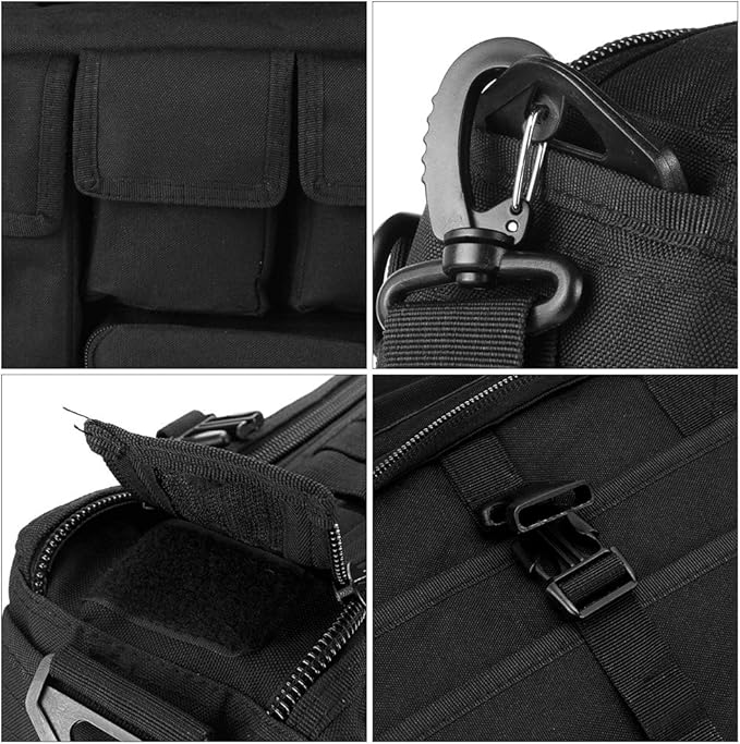 GES Tactical Briefcase, 17.3 Inch Men's Messenger Bag Military Briefcase for Men,Black
