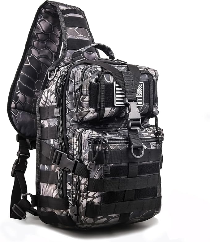 hopopower Tactical Sling Bag Pack Military Rover Shoulder Backpack EDC Assault Range Bag, Water-Resistant
