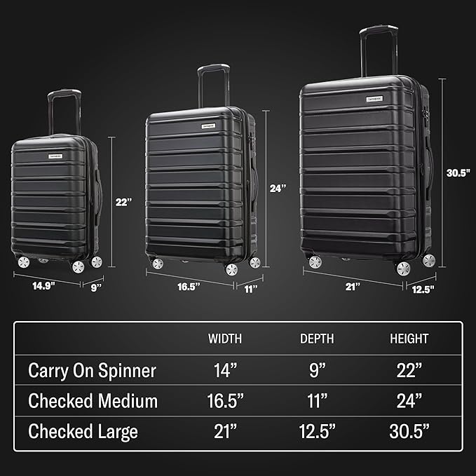 Samsonite Omni 2 Hardside Expandable Luggage with Spinner Wheels, LARGE SPINNER, CARIBBEAN BLUE