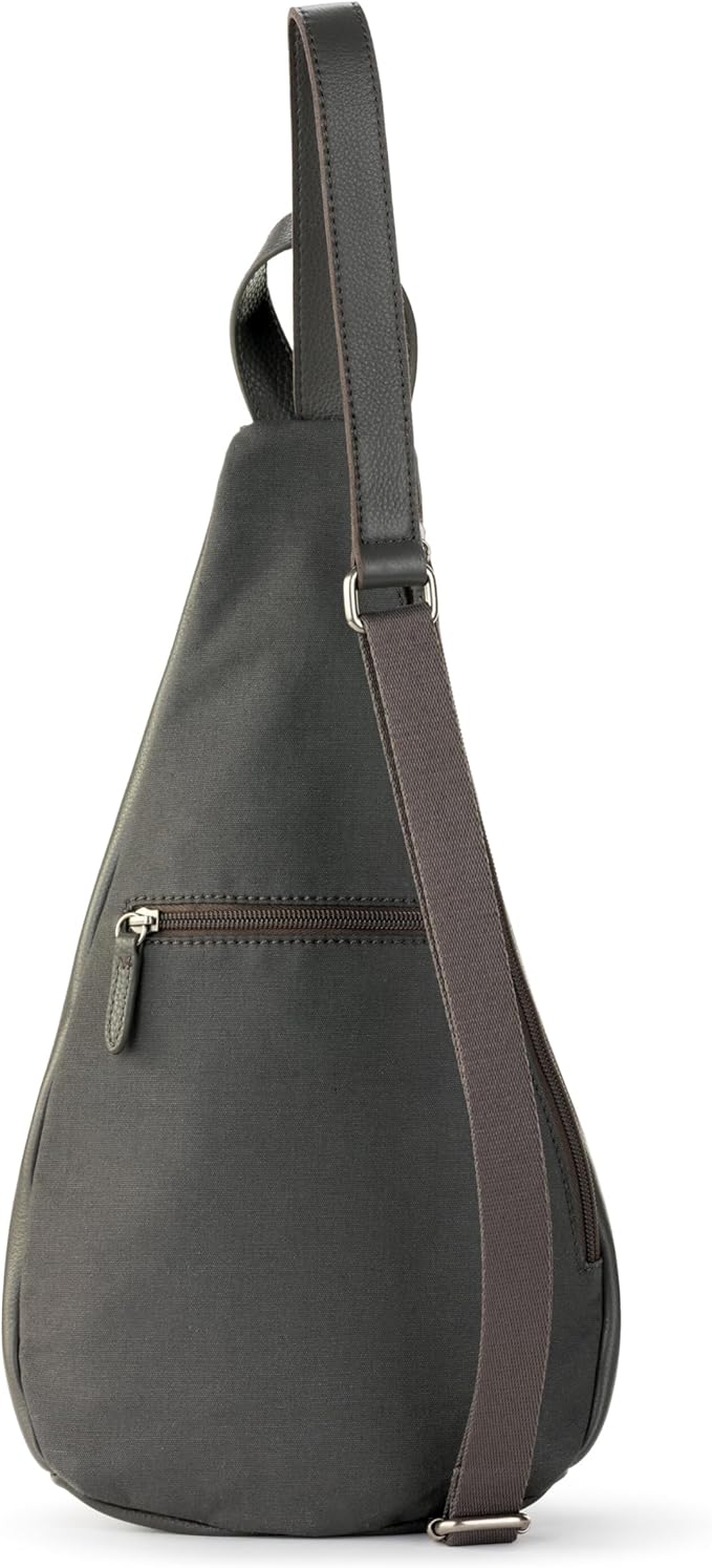 The Sak Geo Sling Backpack in Leather, Convertible Design, Slate