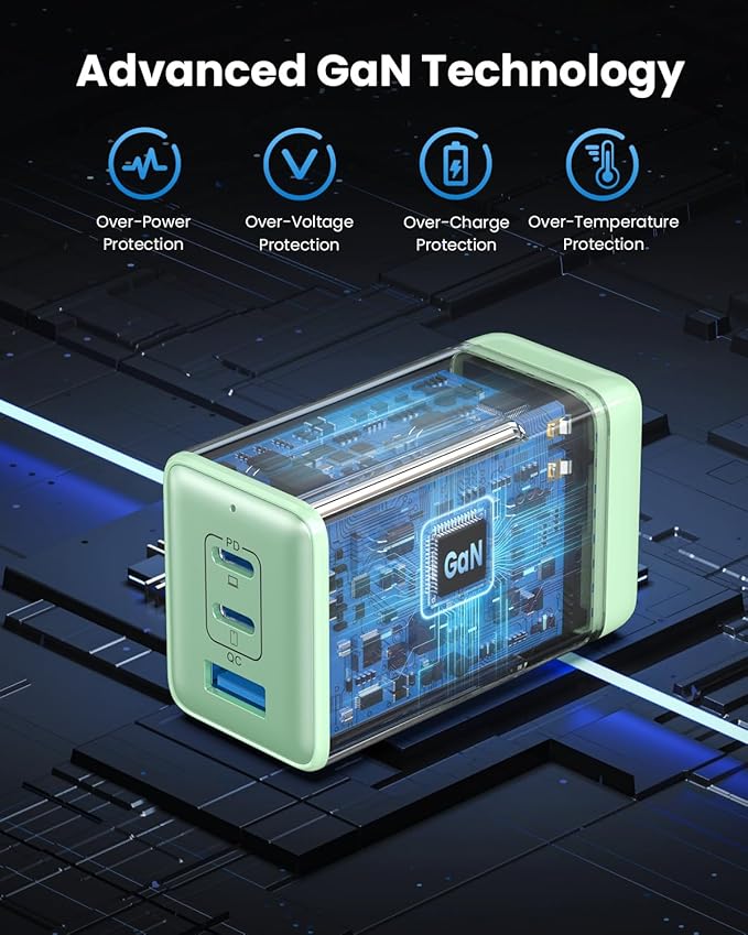 150W USB C Charger Block,GaN III Compact Foldable Wall Charger 3 Port Fast Charging Station,PD QC PPS Portable USB C Hub 100W Laptop Adapter for MacBook Pro/Air,iPad,iPhone 16/Pro,Galaxy S24,Dell etc