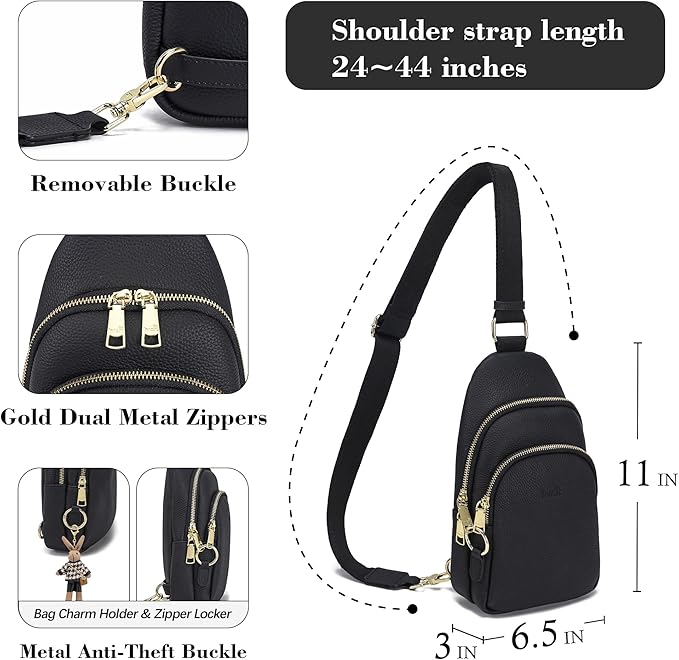 Haytijoe Crossbody Bags for Women Leather Sling Bag Anti-theft Cross Body Bag Travel Sling Purse Chest Bags Fanny Packs