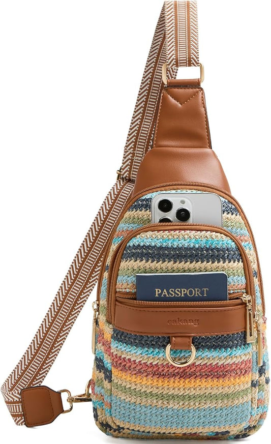 Womens Sling Bag Crossbody Bags for Women Vegan Leather Sling Backpack Daypack Fanny Pack Crossbody Purse Travel