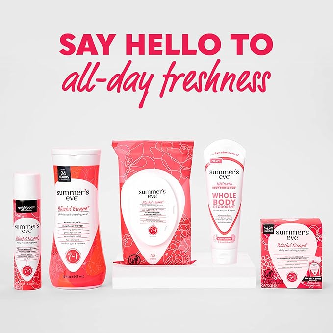 Summer's Eve Blissful Escape Whole Body Deodorant for Women, Aluminum-Free Ultimate Odor Control Cream, 3 Oz