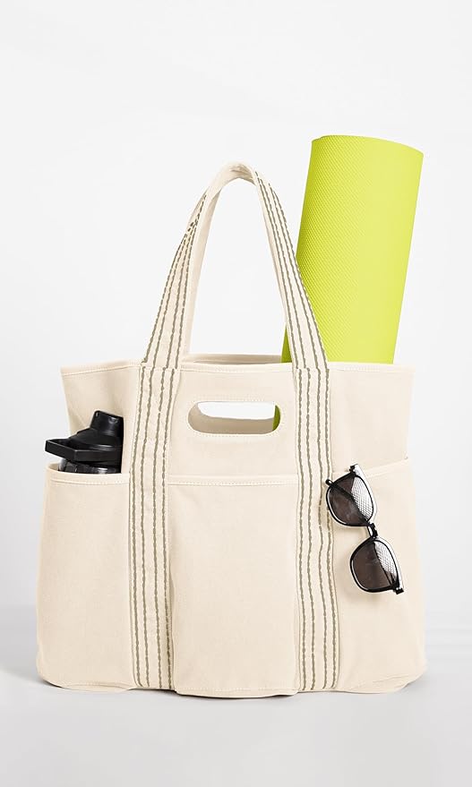 ODODOS 29L Oversized Canvas Tote Bag Large Capacity Open Top Shoulder Bags for Gym Workout Shopping Beach Travel