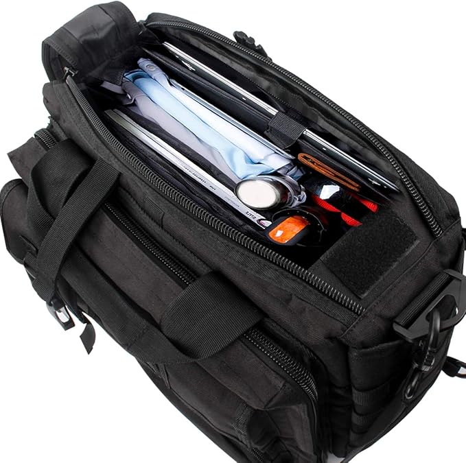 GES Tactical Briefcase, 17.3 Inch Men's Messenger Bag Military Briefcase for Men,Black