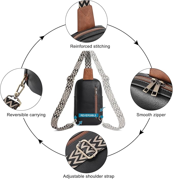 CLUCI Crossbody Bags for Women Men,Leather Sling Bag Cross Body Backpack for Woman Gifts for Women Birthday Unique