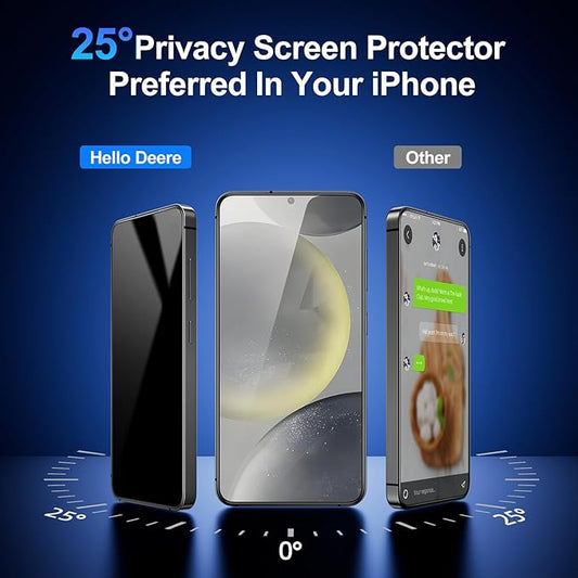 2 Pack for Galaxy S24 Plus Privacy Screen Protector,100% Fingerprint Unlock,Anti Spy HD Tempered Glass,9H+ Military Shatterproof Screen Protector,Easy Installation,Case Friendly
