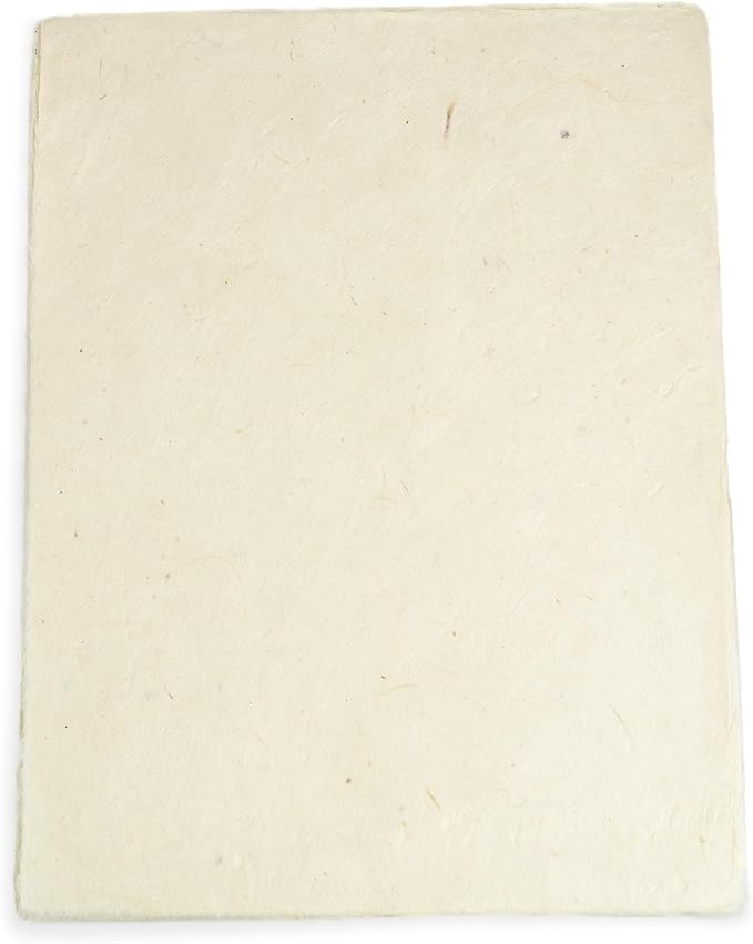Handmade Lokta Laser and Inkjet Printer Paper with Deckle Edge 8.5x11 Inch Vintage Decorative Specialty Printing Paper (100 Sheets, Natural)